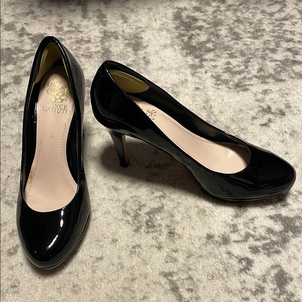 Vince Camuto Black Patent Leather Women's Pumps Heels 7.5